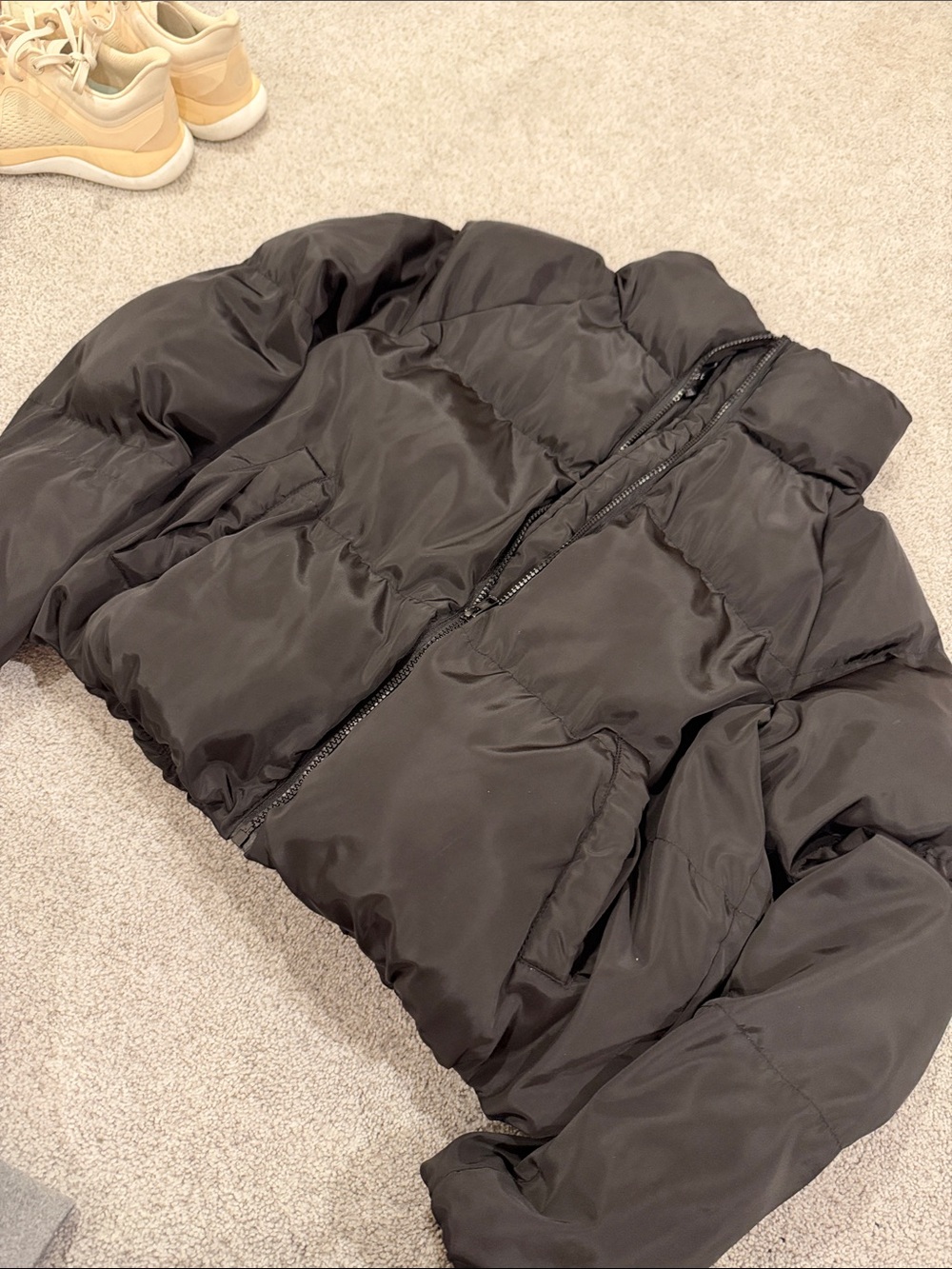 Women's Black Puffer Jacket - Lightweight Insulated Coat